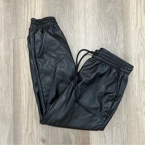 A New Day Women’s Black Faux Leather Joggers - XS